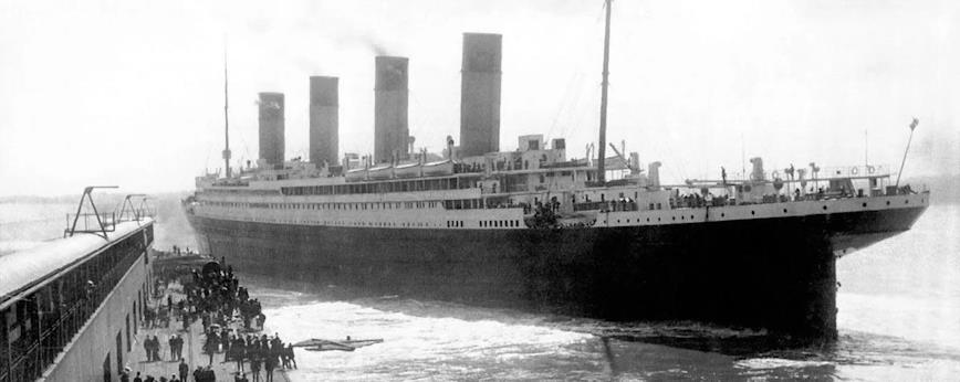 Photo of the Titanic departing from Southampton